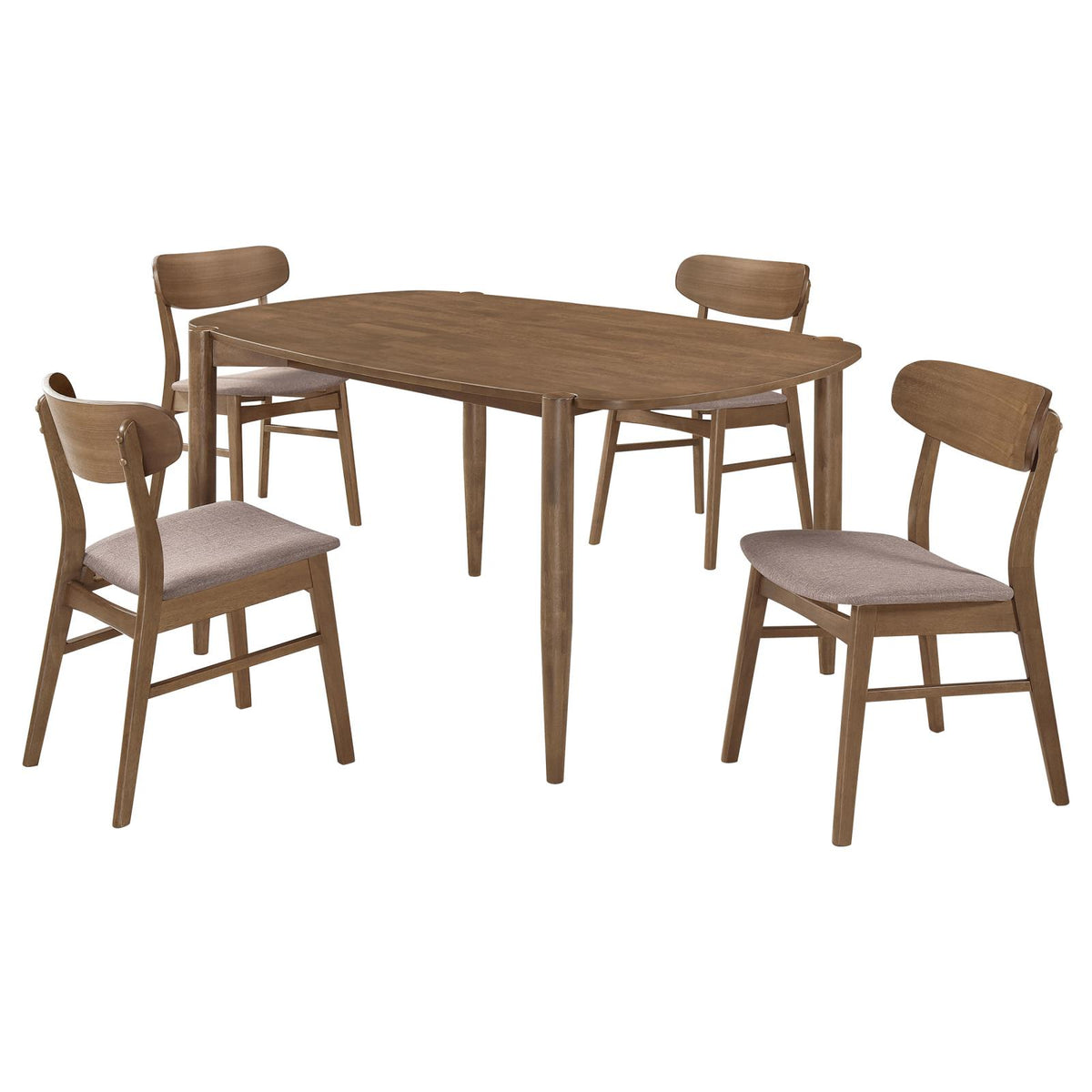 Dortch Oval Dining Set with Upholstered Chairs Walnut