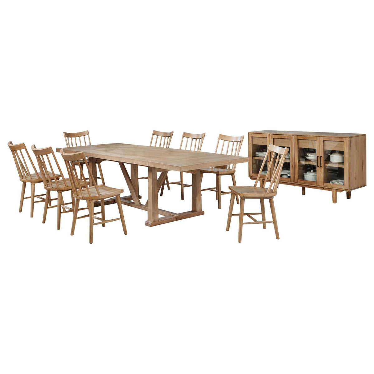 Middleton Extension Leaf Dining Set Natural Brown and Black