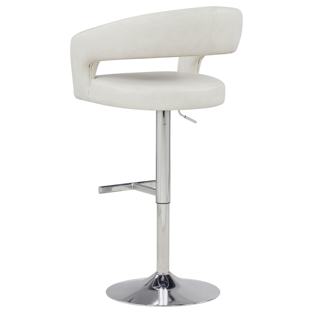 Travia Leatherette Upholstered Adjustable Bar Stool Ivory
