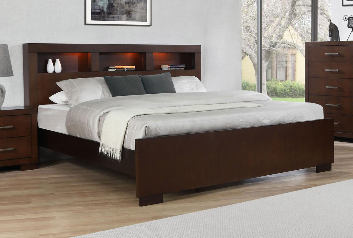 Jessica Bookcase Bedroom Set - Cappuccino