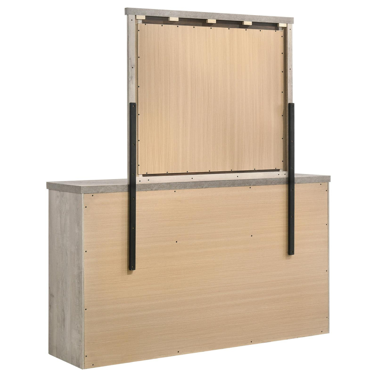 Nevado Farmhouse 7-Drawer Dresser and Beveled Mirror Set