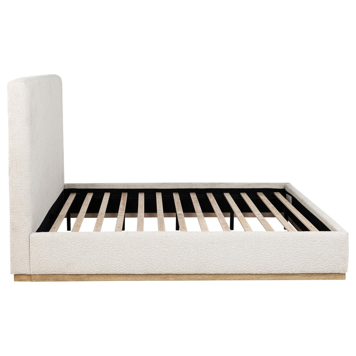 Knox Eastern King Bouclé Upholstered Platform Bed Cream