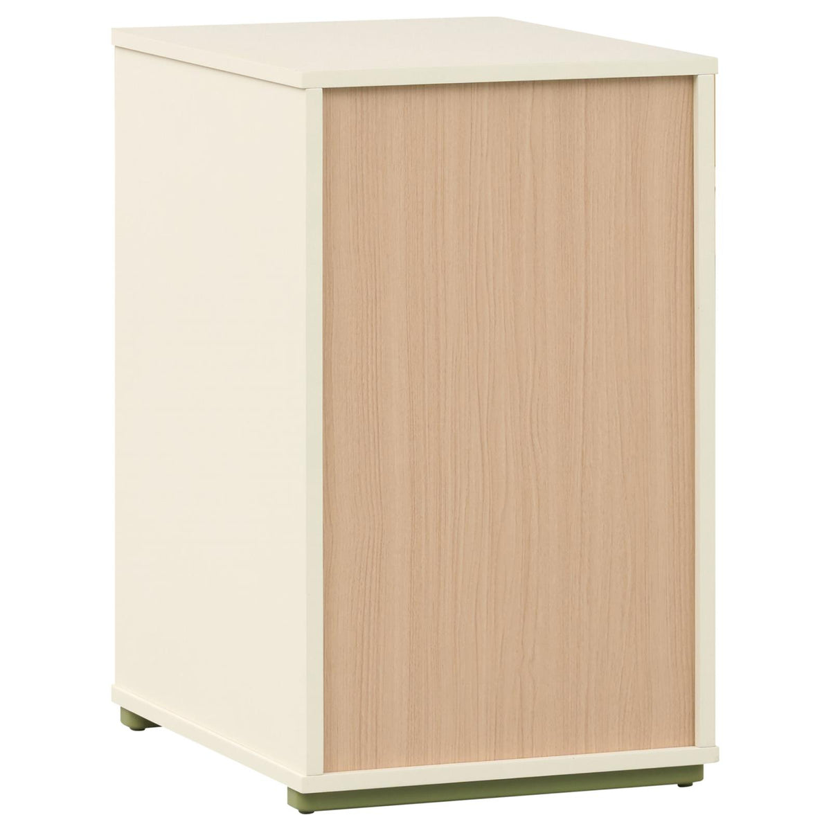 Evren 2-cubby Vertical Bookcase with Natural Interior Off White