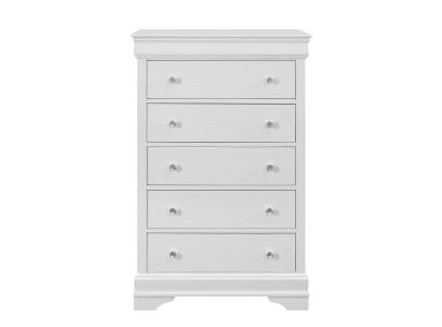 Pompei 5-Piece Bedroom Set — Metallic White with LED Headboard