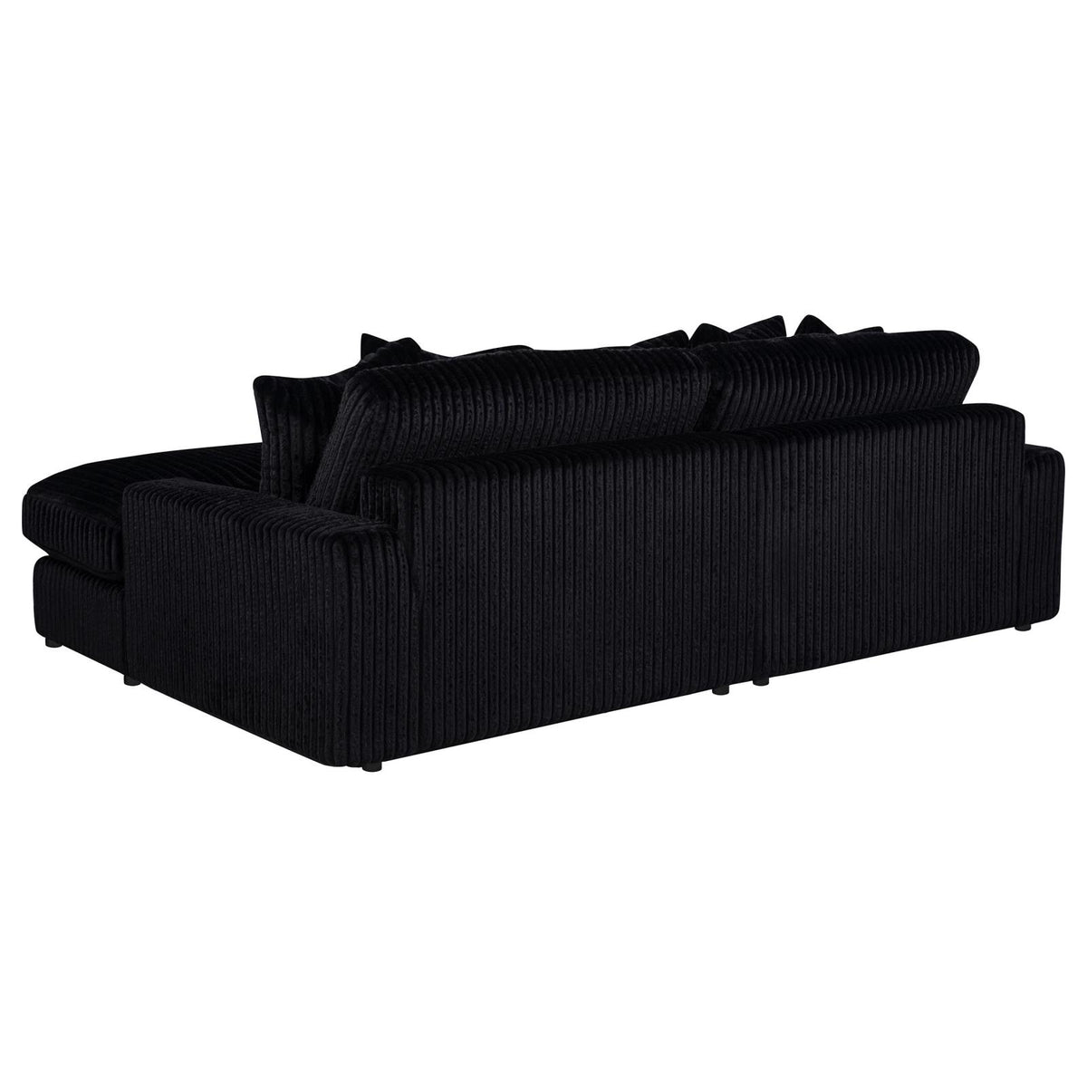 Blaine 2-Piece Corduroy Reversible Chaise Sectional Sofa Black