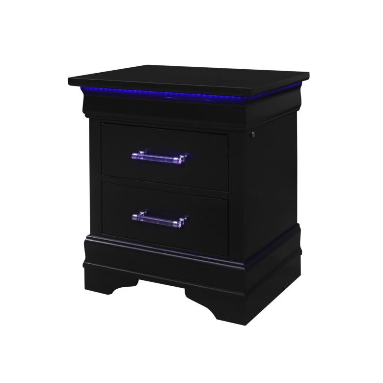 Charlie 4-Piece Bedroom Set — Black with LED Lighting
