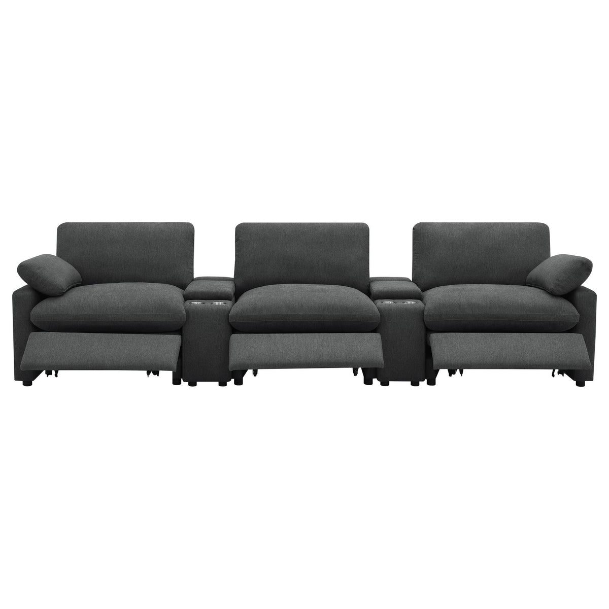 Collins 5-Piece Power Reclining Home Theater Seating Dark Grey