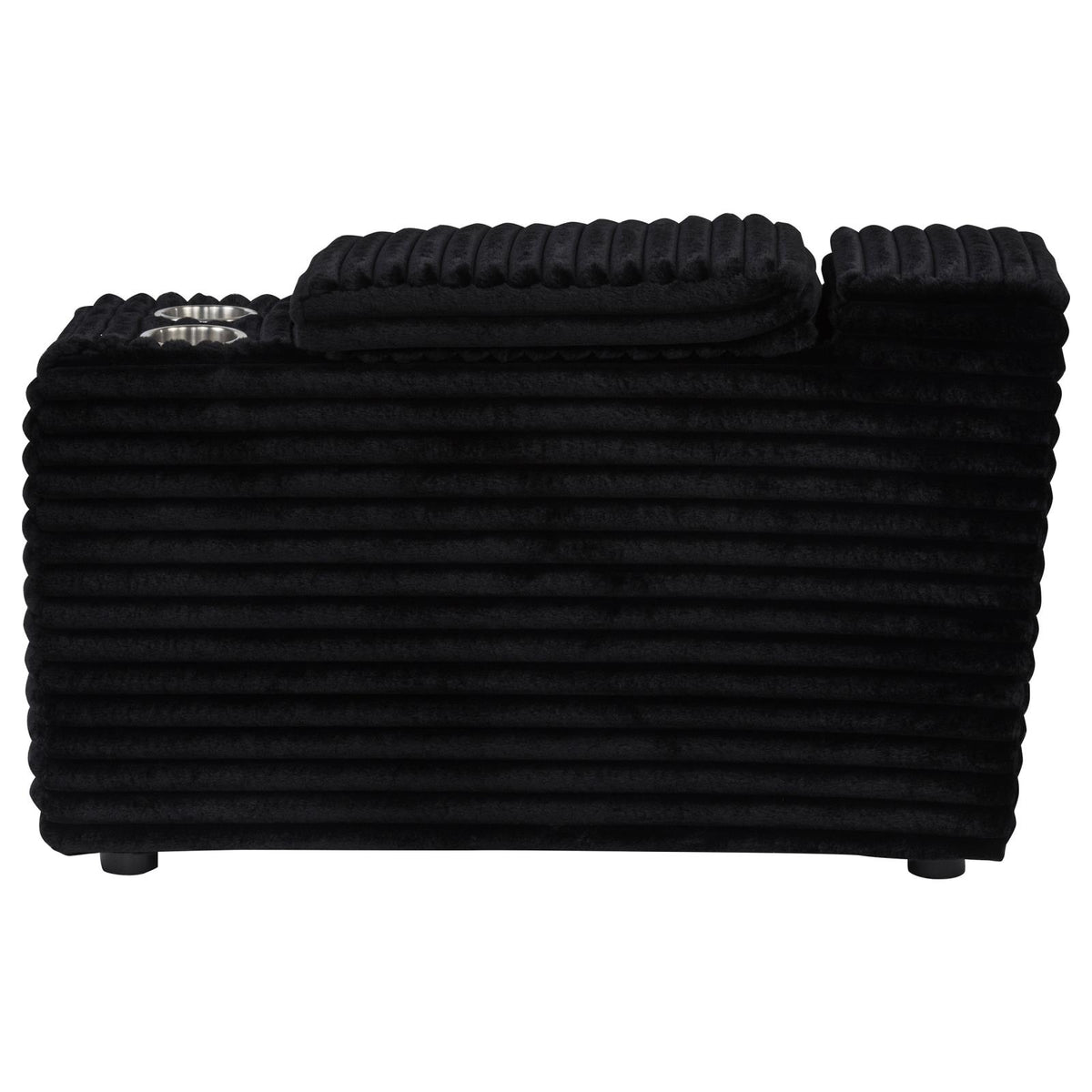 Collins Upholstered Modular Storage Console Black