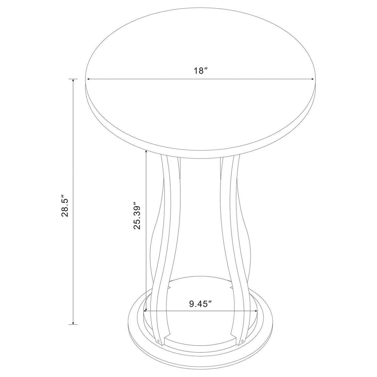 Elton Round Wood Top Accent Plant Stand Cherry