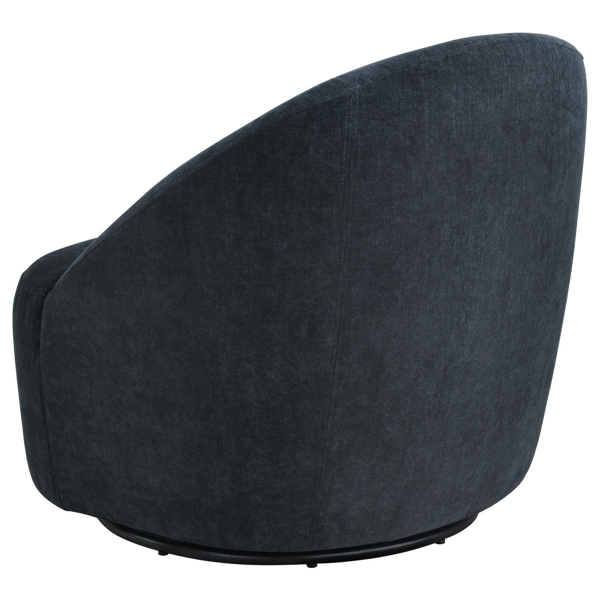 Leon Chenille Upholstered Swivel Accent Chair Black
