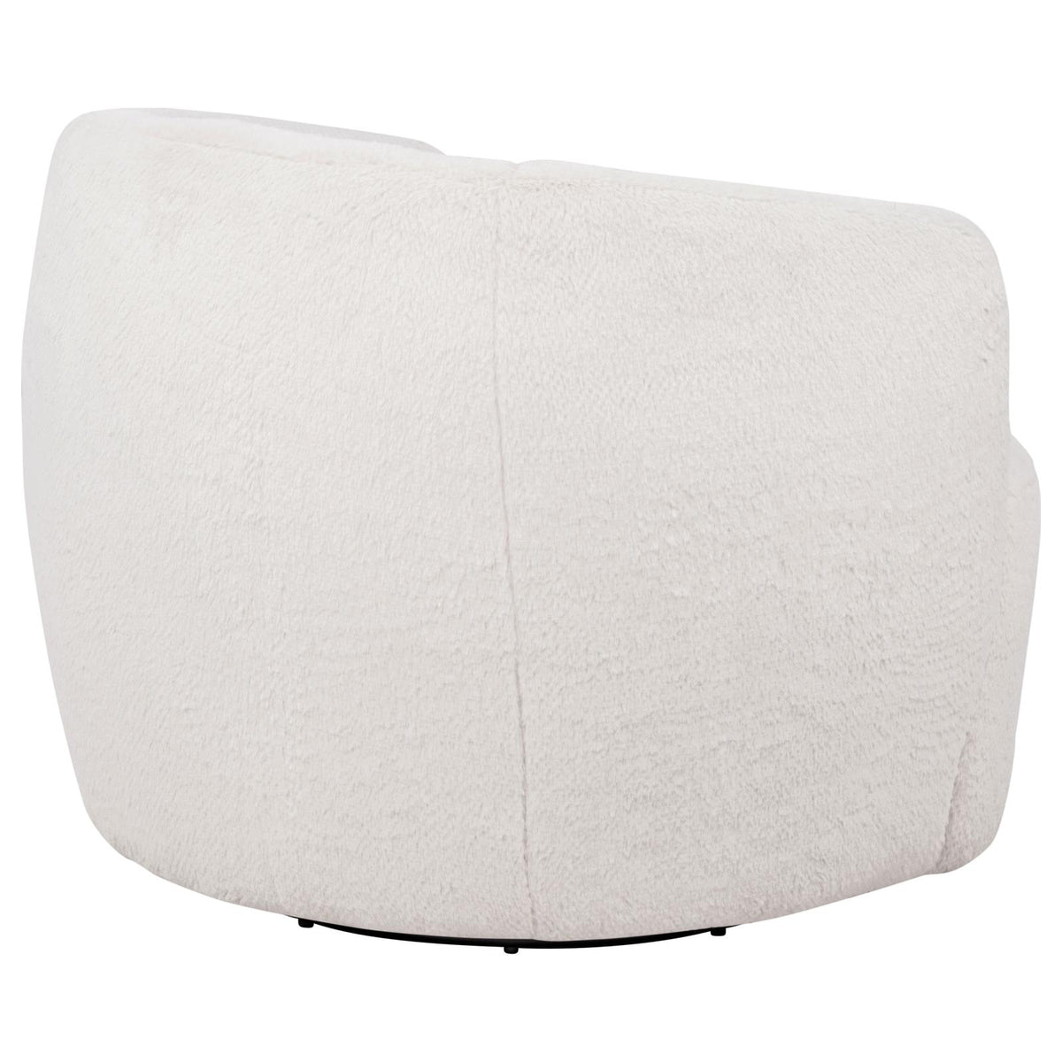 Hudson Faux Fur Swivel Accent Chair Ecru
