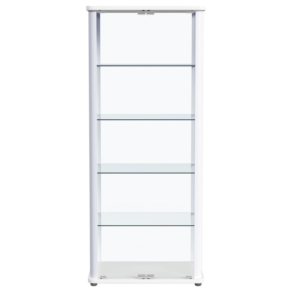 Aero LED 4-Shelf Glass Curio Display Cabinet White