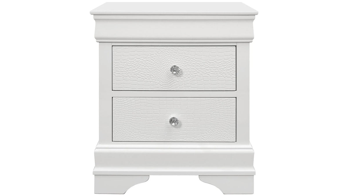 Pompei 4-Piece Bedroom Set — Metallic White with LED Headboard