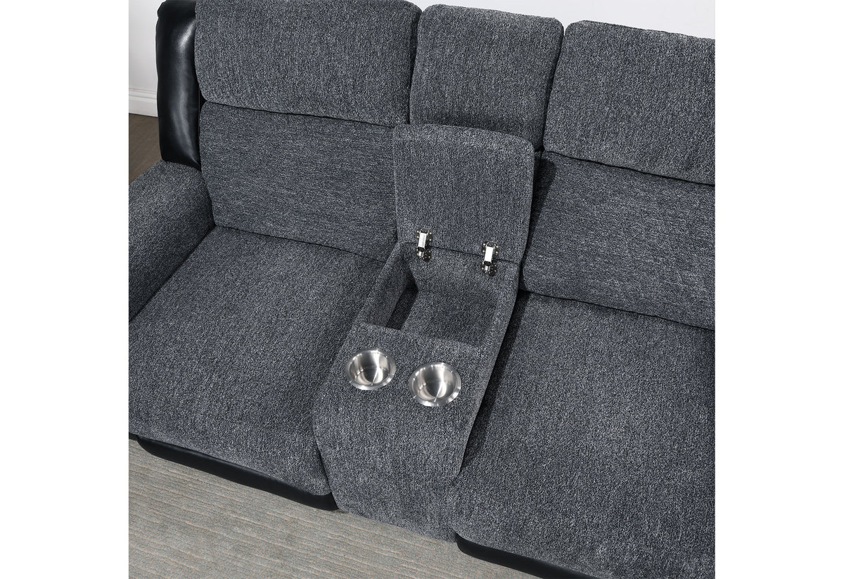 U5914 Reclining Living Room Set — Black