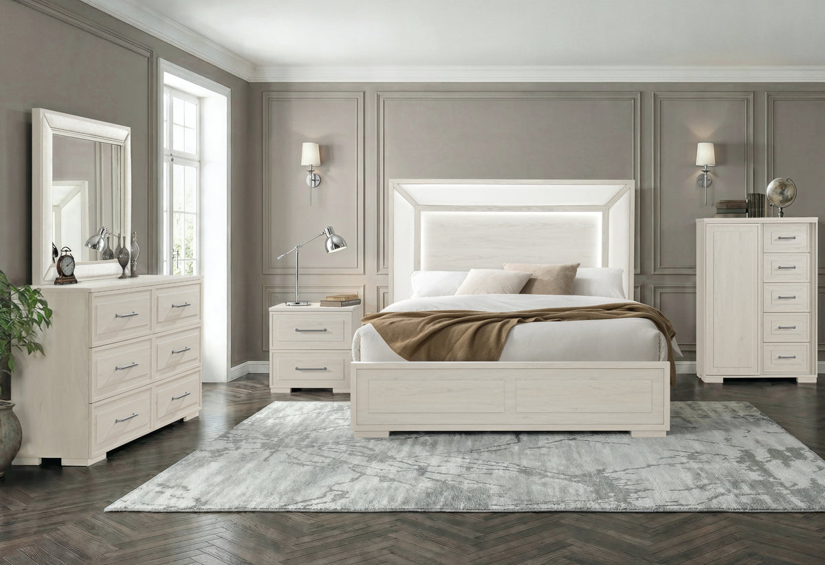 Clara Beige Bed with LED