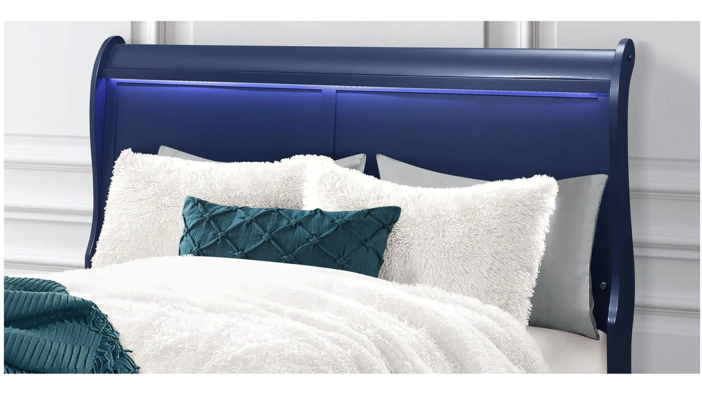 Charlie 4-Piece Bedroom Set — Blue with LED Lighting
