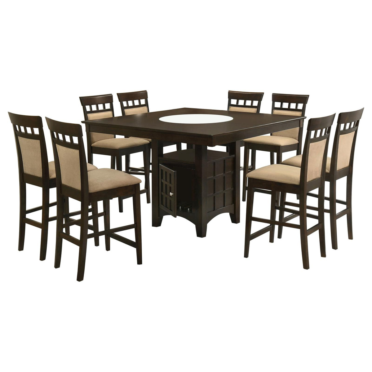 Gabriel 9-Piece Upholstered-Back Counter Height Dining Set Cappuccino