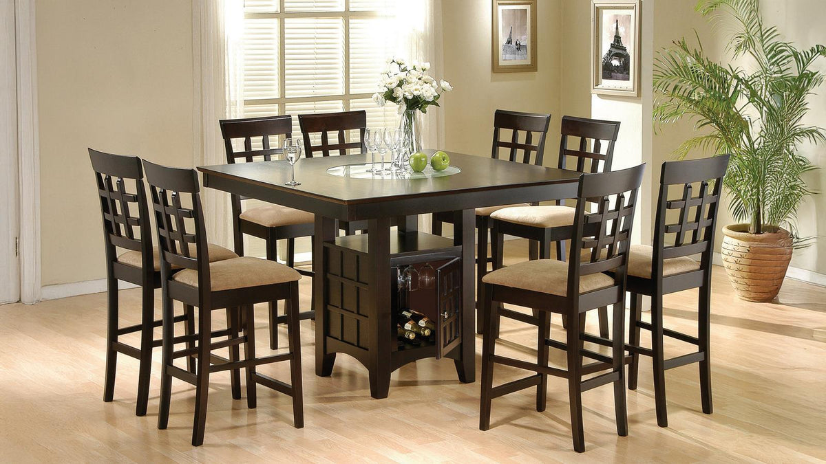 Gabriel 9-Piece Upholstered-Back Counter Height Dining Set Cappuccino
