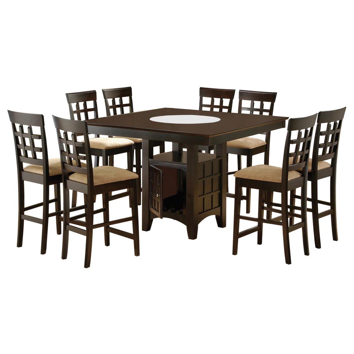 Gabriel 9-Piece Upholstered-Back Counter Height Dining Set Cappuccino