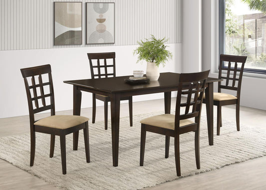 Gabriel 5-Piece Upholstered-Back Rectangular Dining Set Cappuccino