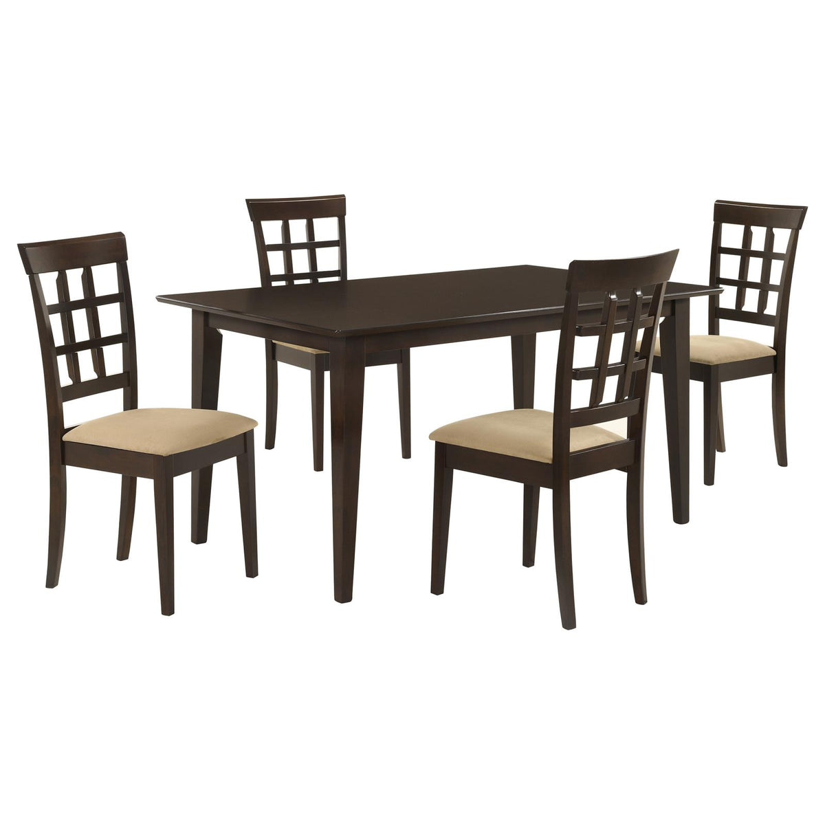 Gabriel 5-Piece Upholstered-Back Rectangular Dining Set Cappuccino