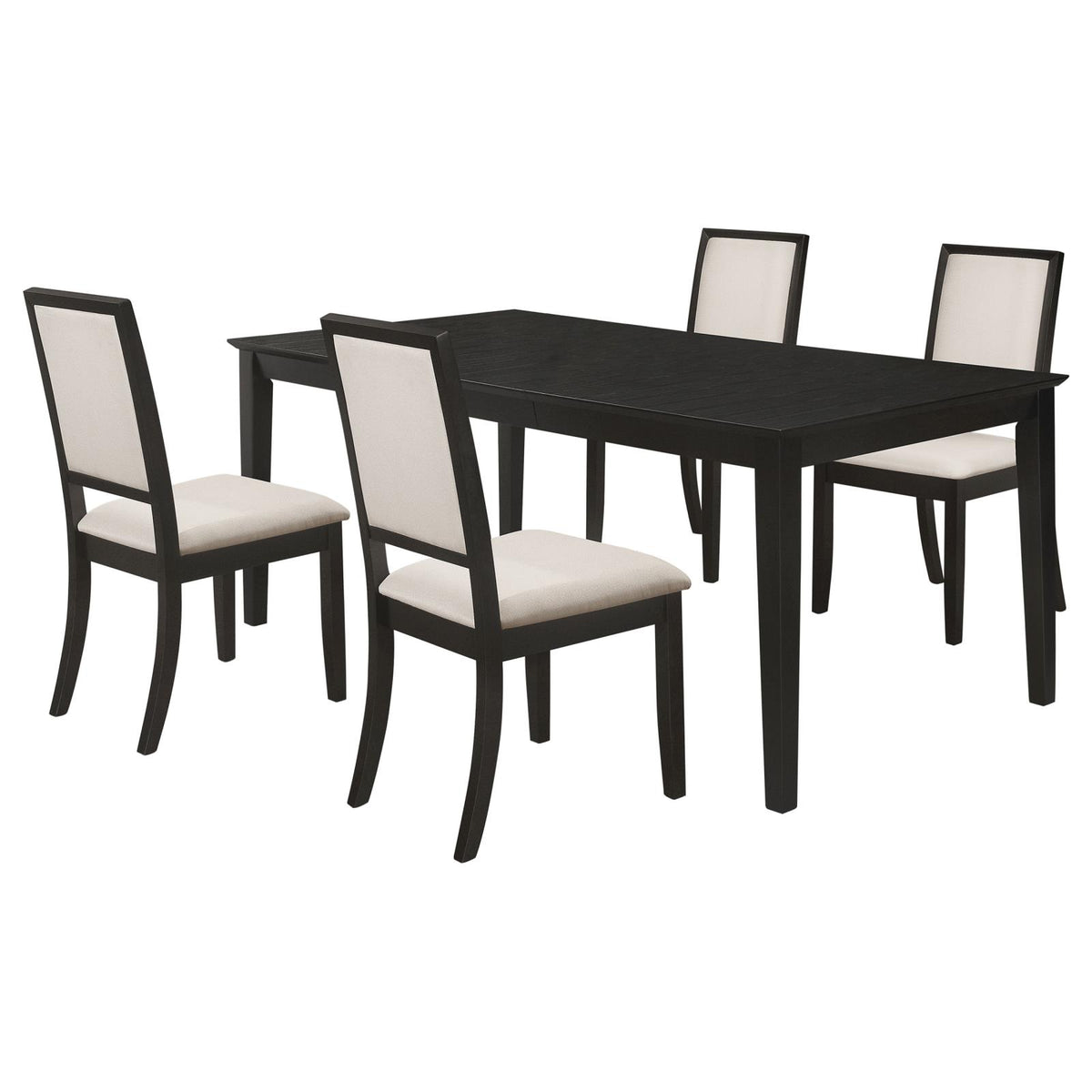 Louise Rectangular Extension Leaf Dining Set Black