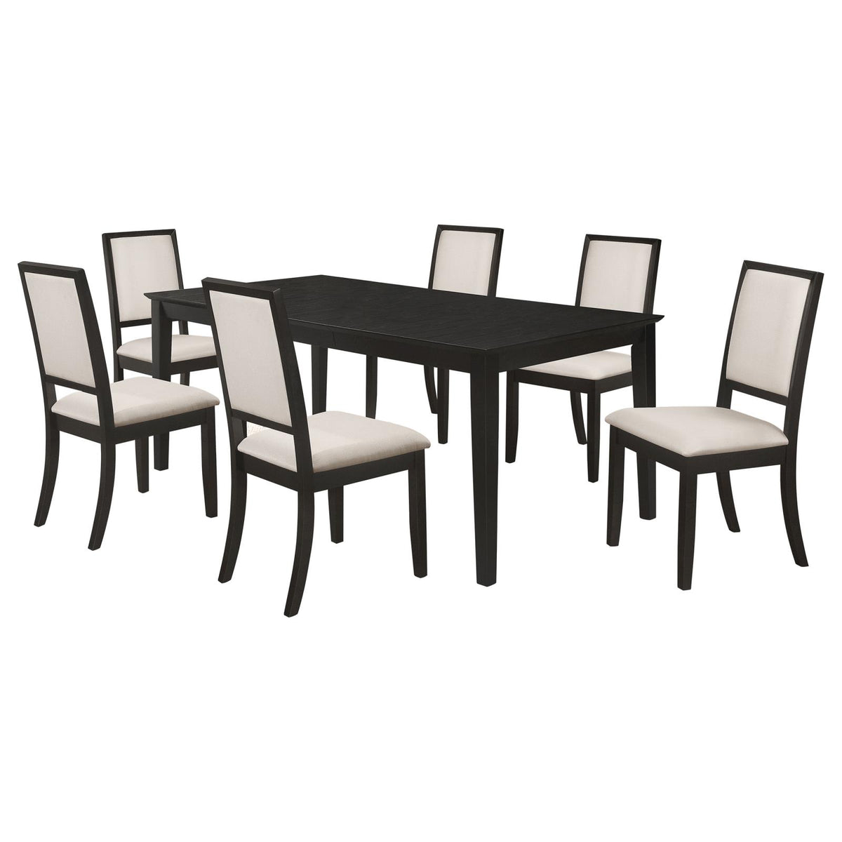 Louise Rectangular Extension Leaf Dining Set Black