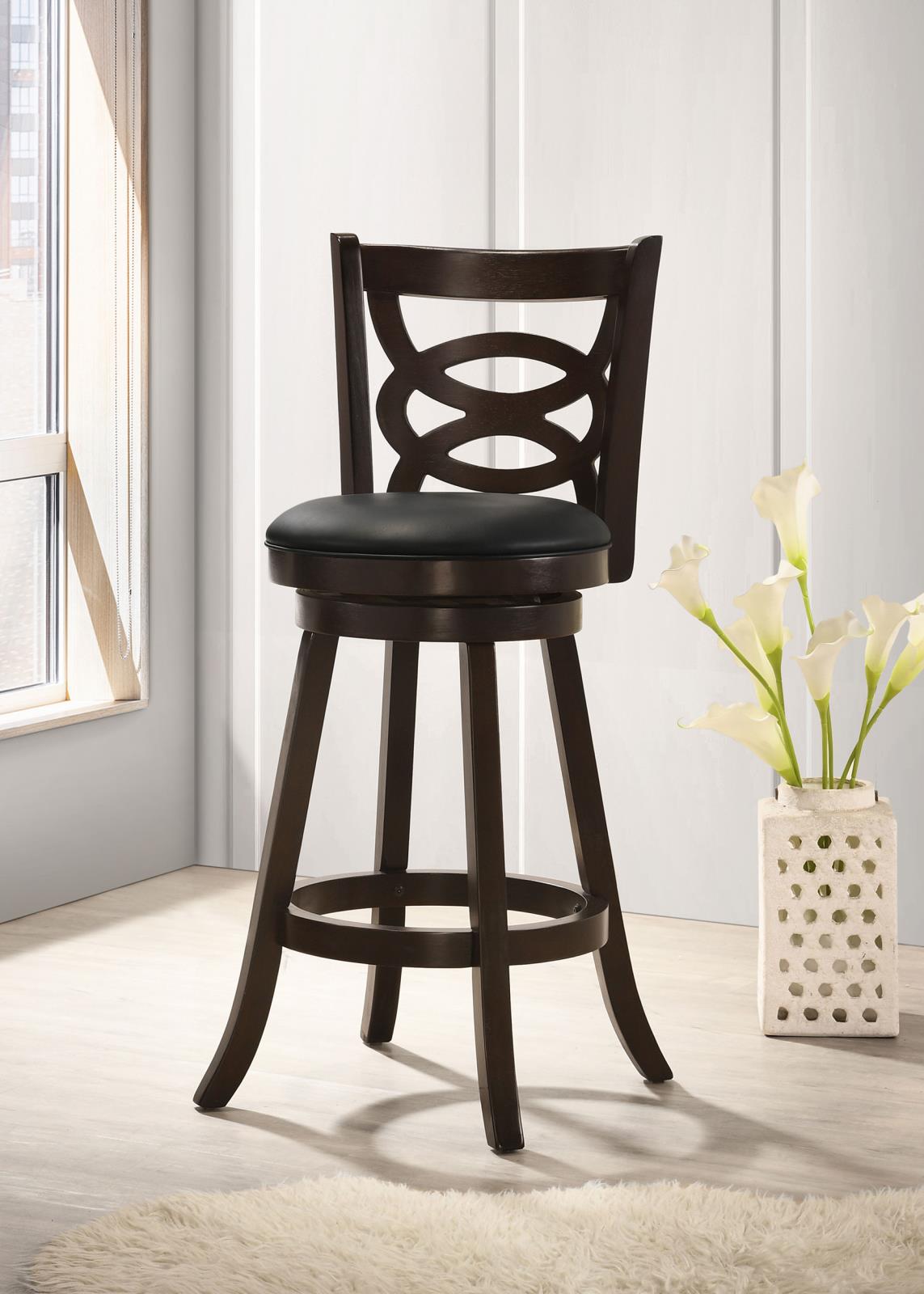 Calecita Wood Swivel Bar Chair Cappuccino (Set of 2)