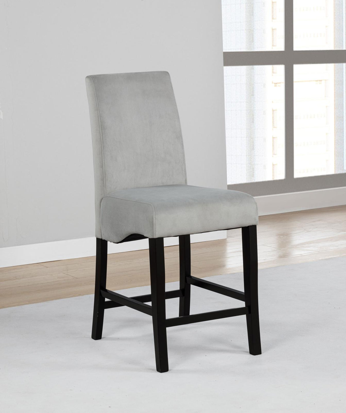 Stanton Velvet Upholstered Counter Chair Grey (Set of 2)