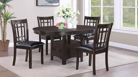 Lavon Oval Extension Leaf Dining Set Espresso