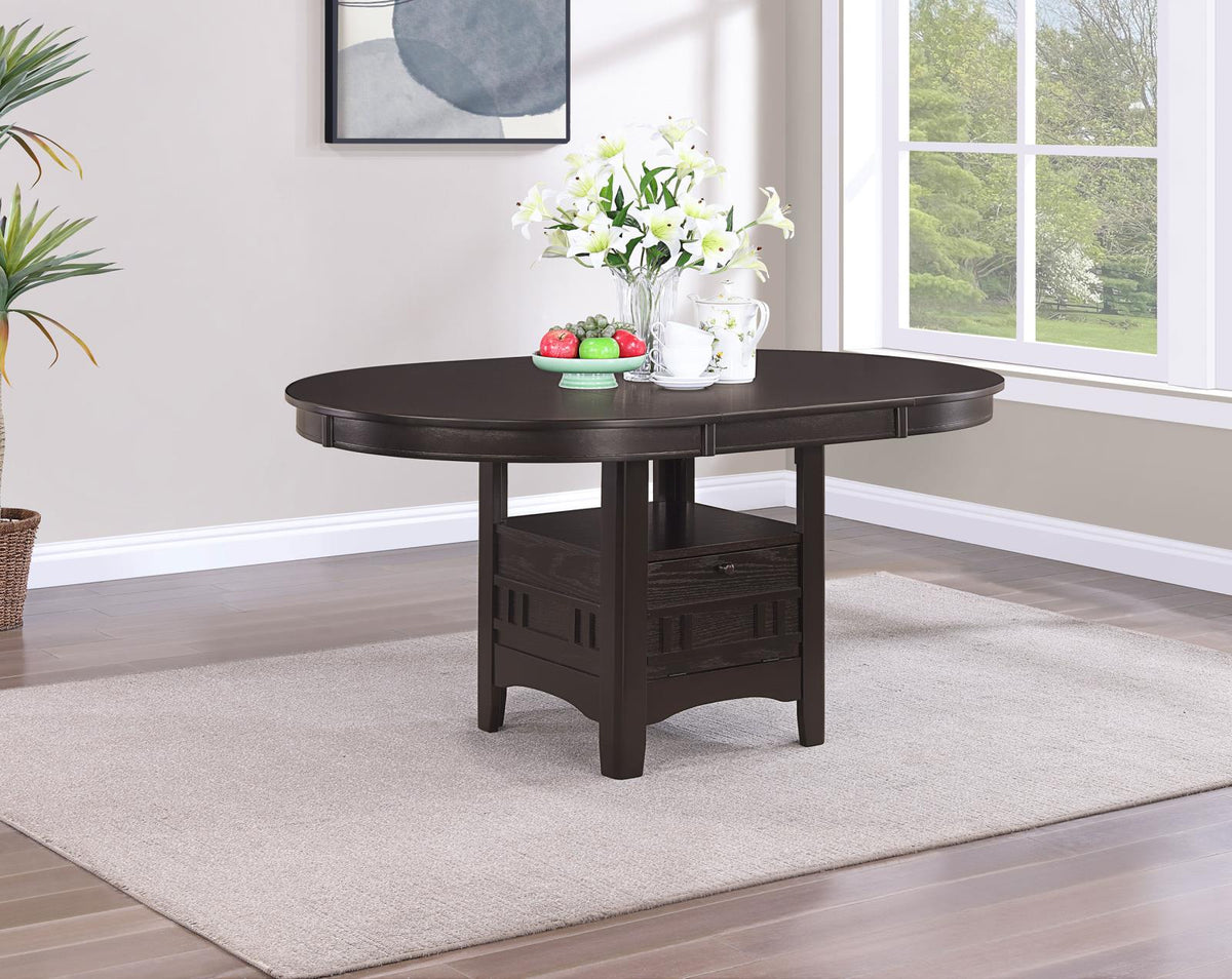 Lavon Oval Extension Leaf Dining Set Espresso