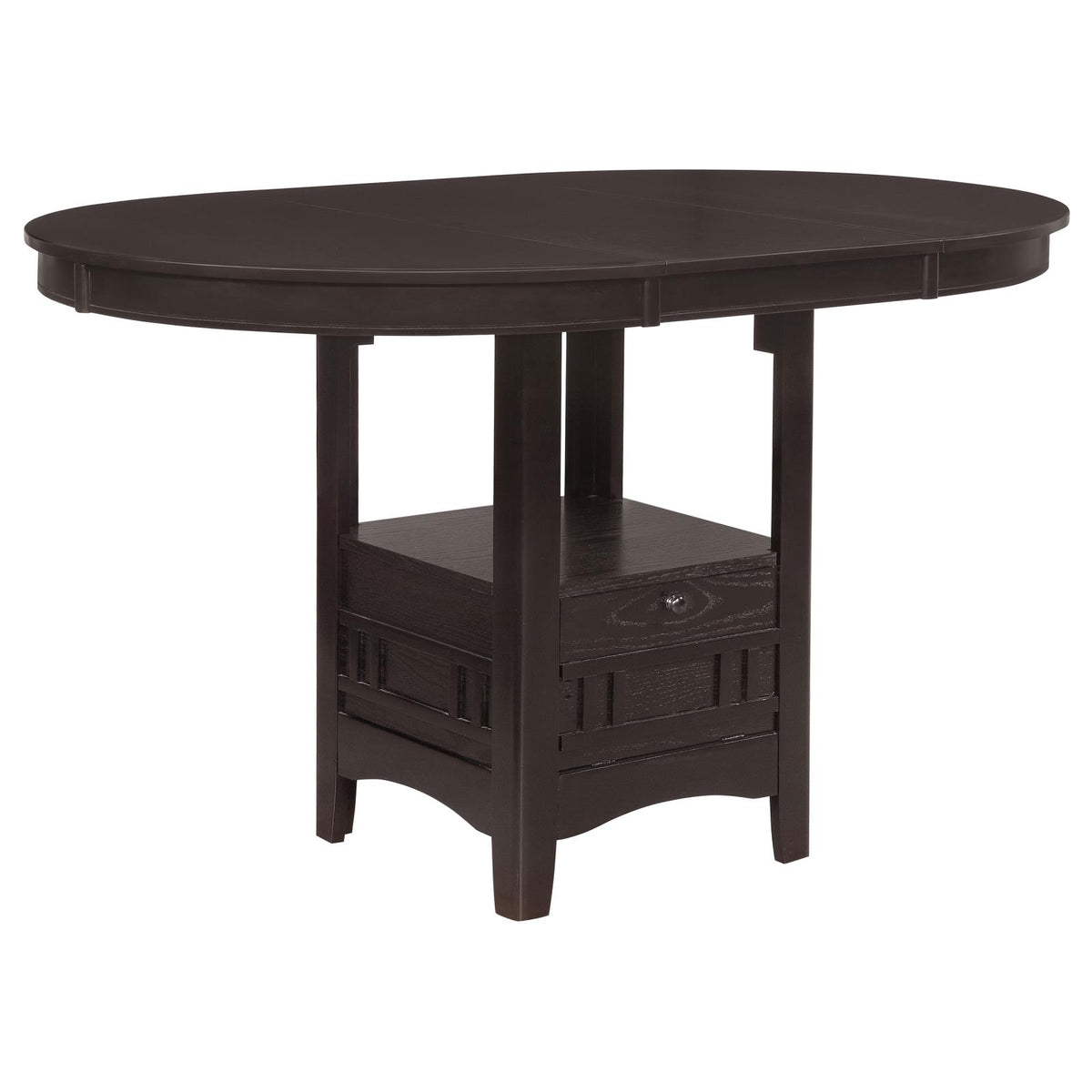 Lavon Oval Counter Height Extension Dining Set Espresso