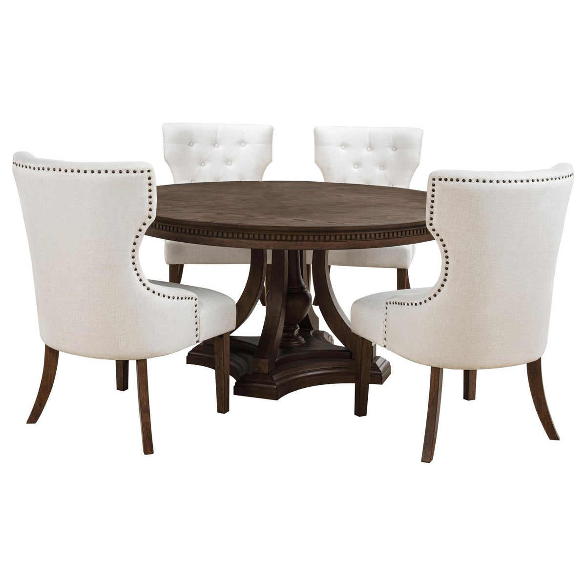 Ridgewell Round Pedestal Dining Set Dark Oak