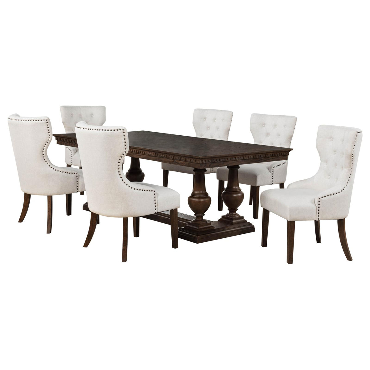 Ridgewell Rectangular Trestle Dining Set Dark Oak