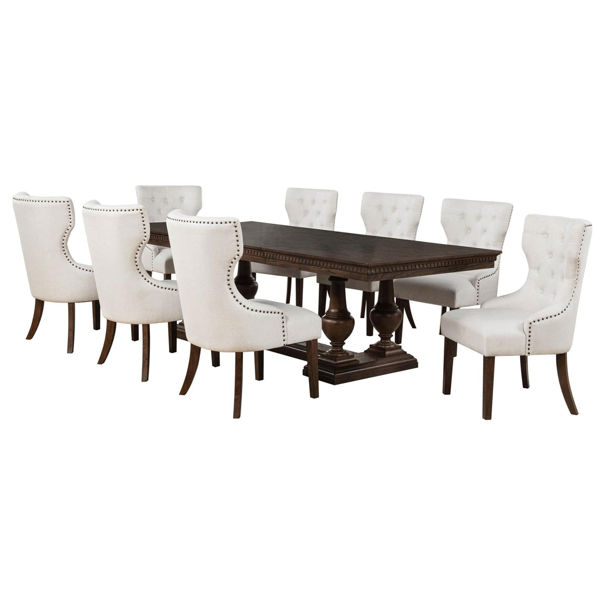 Ridgewell Rectangular Trestle Dining Set Dark Oak