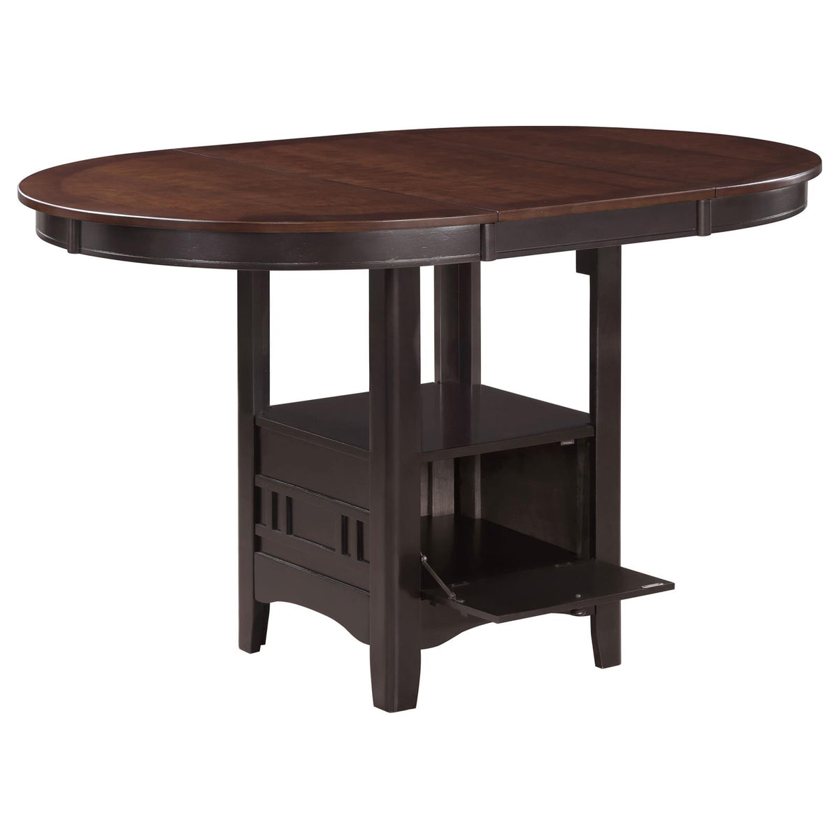 Lavon Oval Counter Height Extension Dining Set Light Chestnut