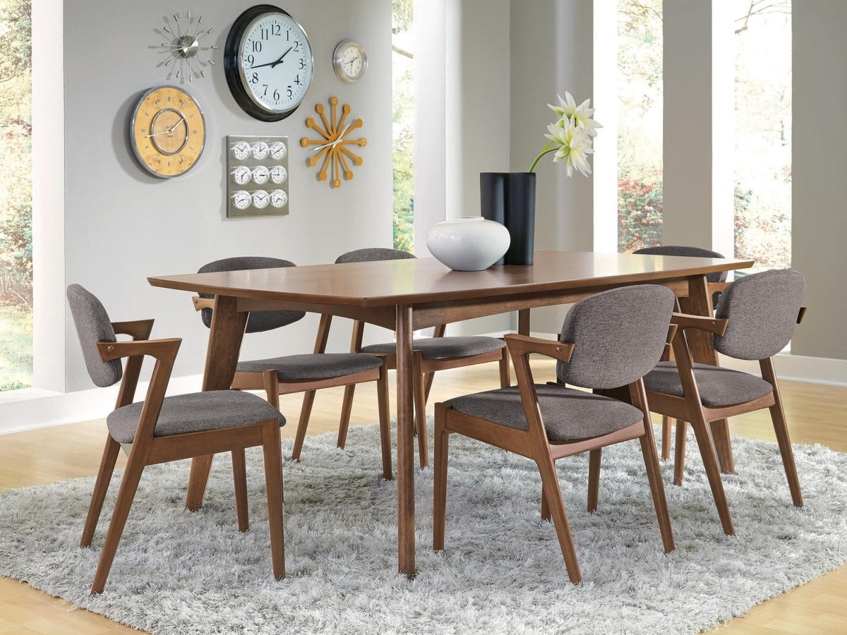 Malone Rectangular Dining Table Set Dark Walnut