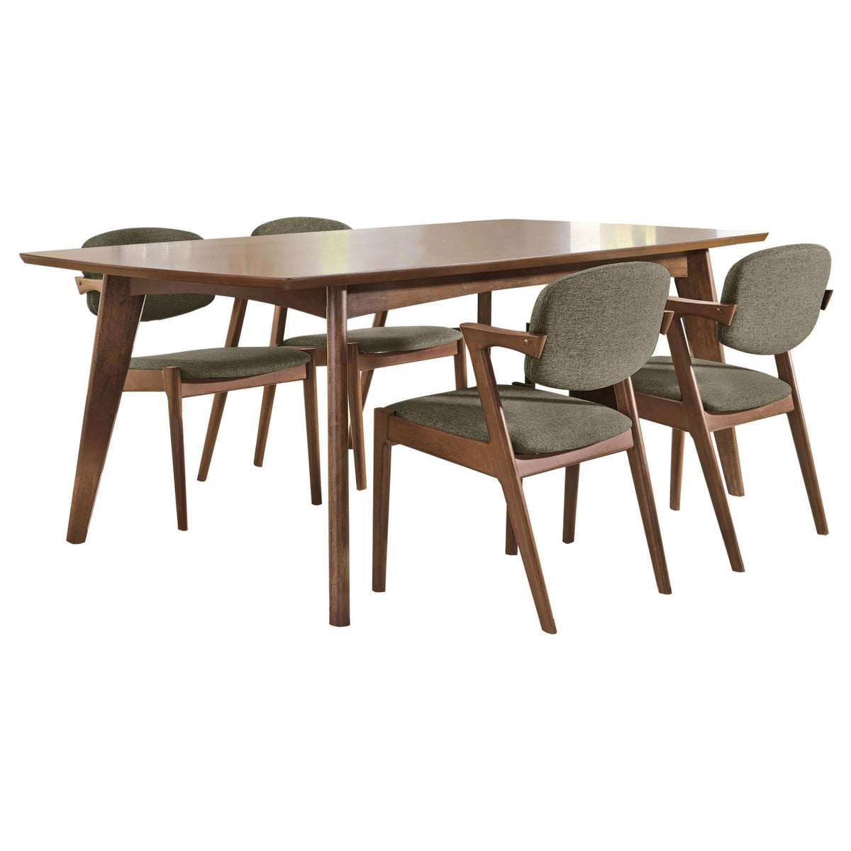 Malone Rectangular Dining Table Set Dark Walnut