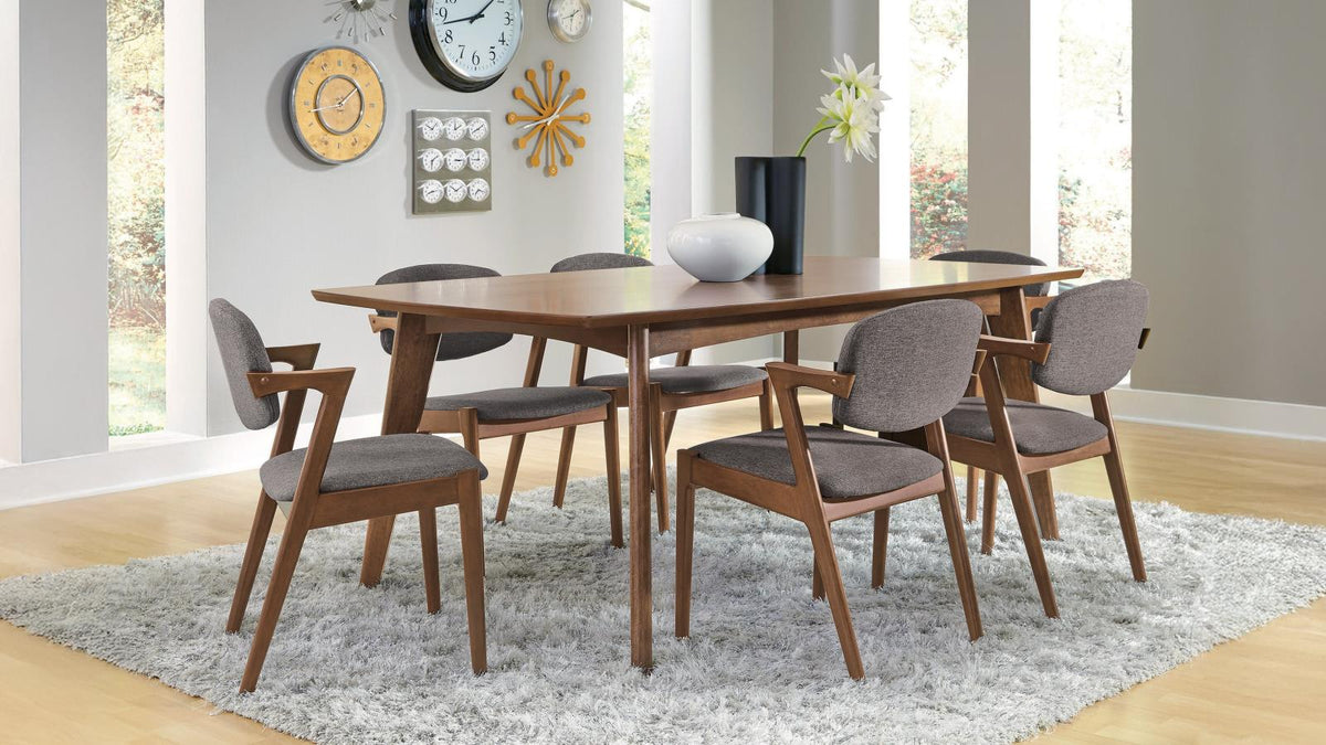 Malone Rectangular Dining Table Set Dark Walnut