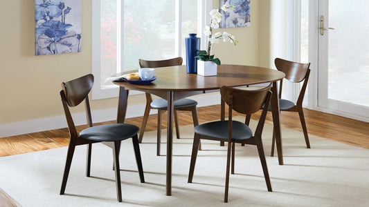 Jedda Oval Dining Table Set Dark Walnut