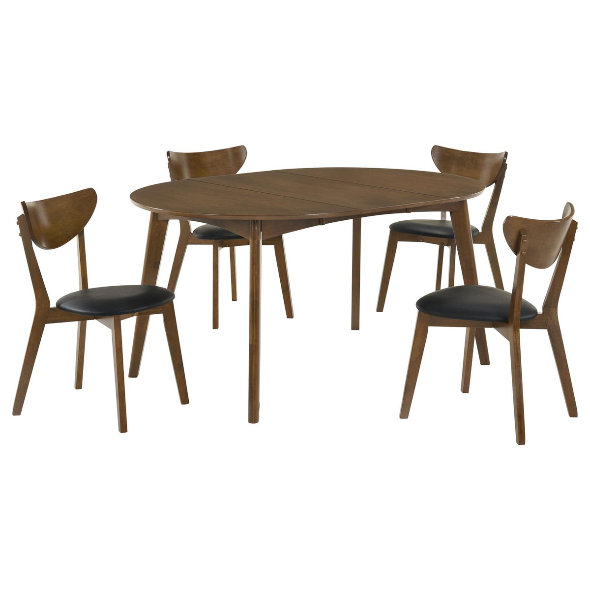 Jedda Oval Dining Table Set Dark Walnut