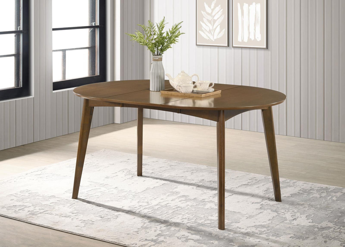Jedda Oval Dining Table Set Dark Walnut