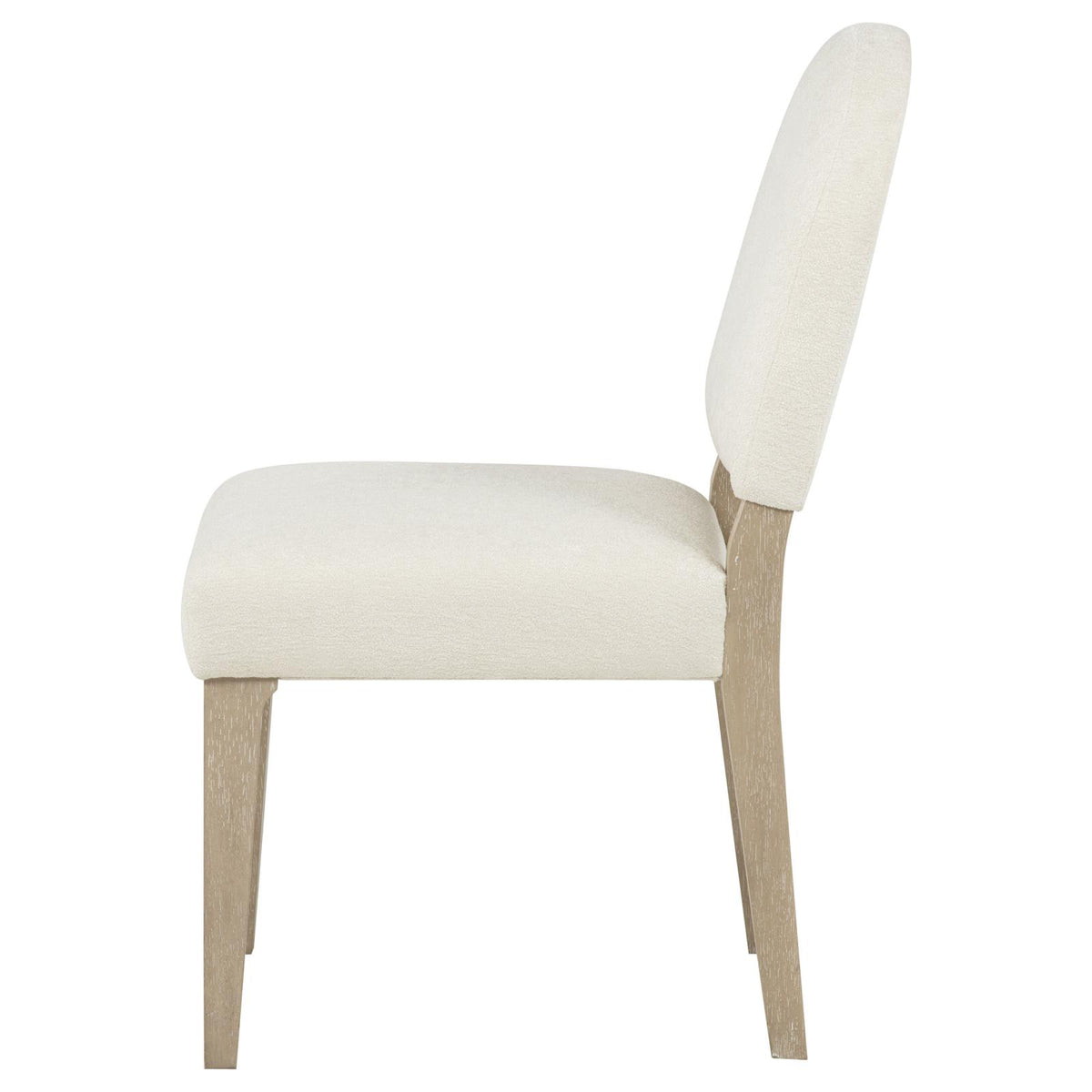 Lucaire Curved High Back Upholstered Dining Chair Cream (Set of 2)