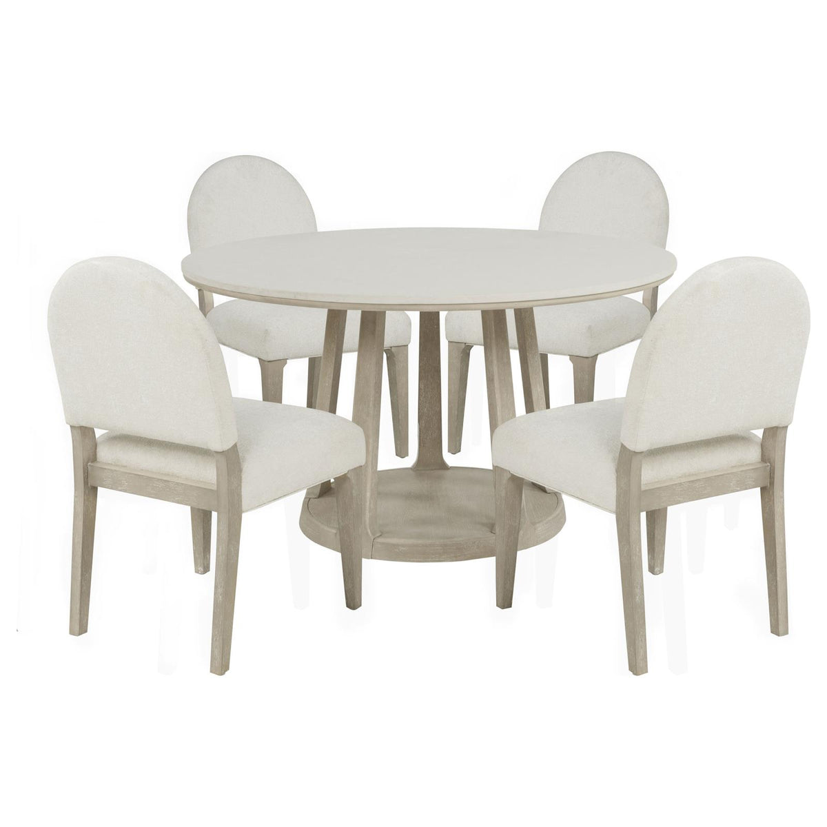 Lucaire 54-inch Round Cultured Marble Dining Set Sandstone