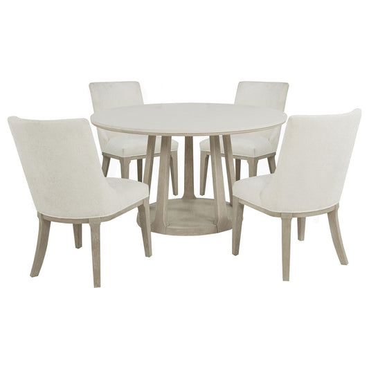 Lucaire 54-inch Round Cultured Marble Dining Set Sandstone