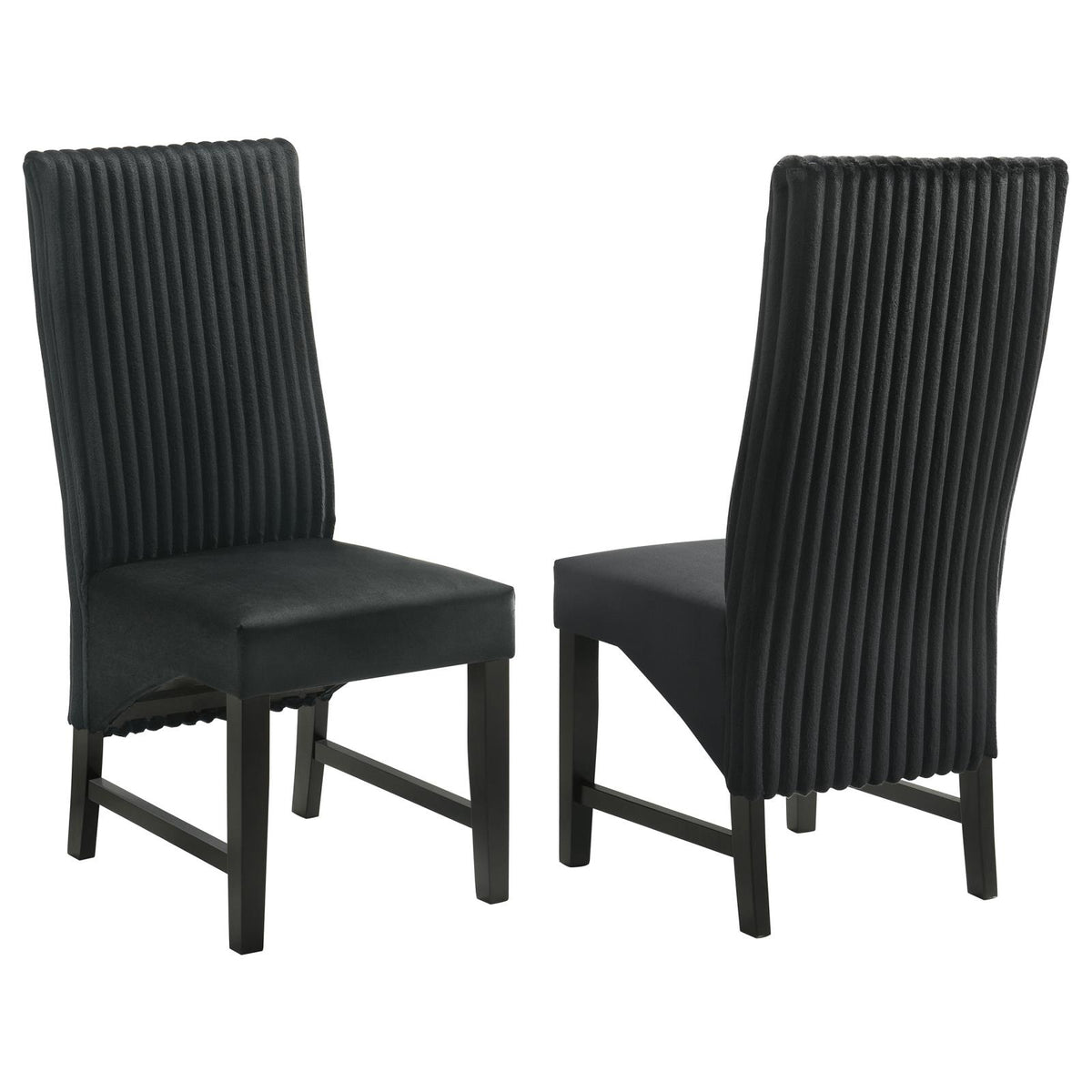 Barrand Channel-Back Upholstered Dining Side Chair Black Set of 2