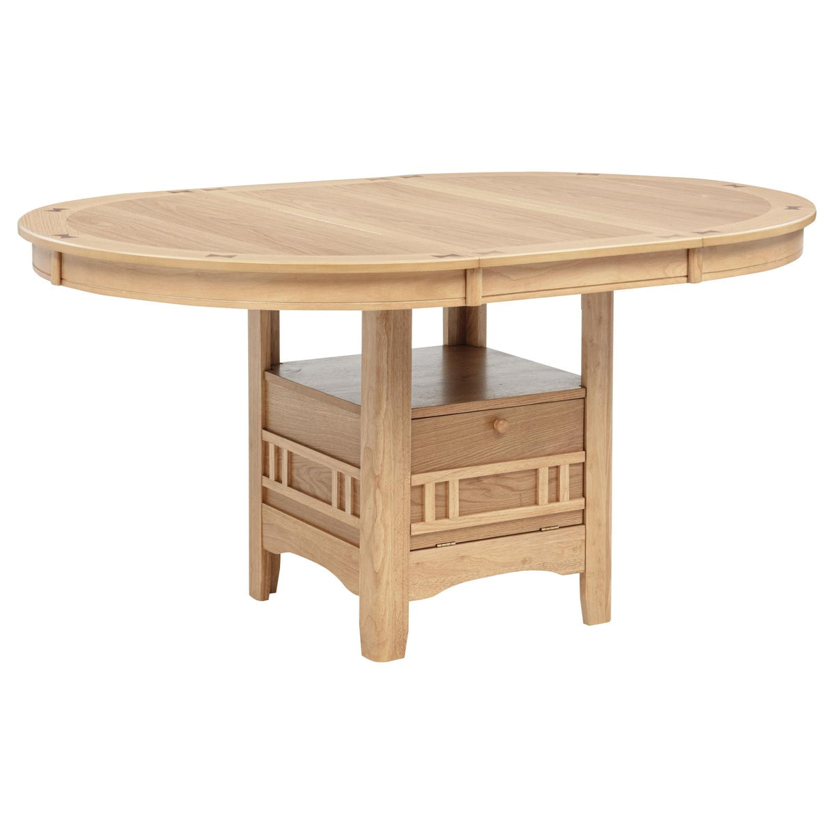 Lavon Oval Extension Leaf Dining Set Light Oak