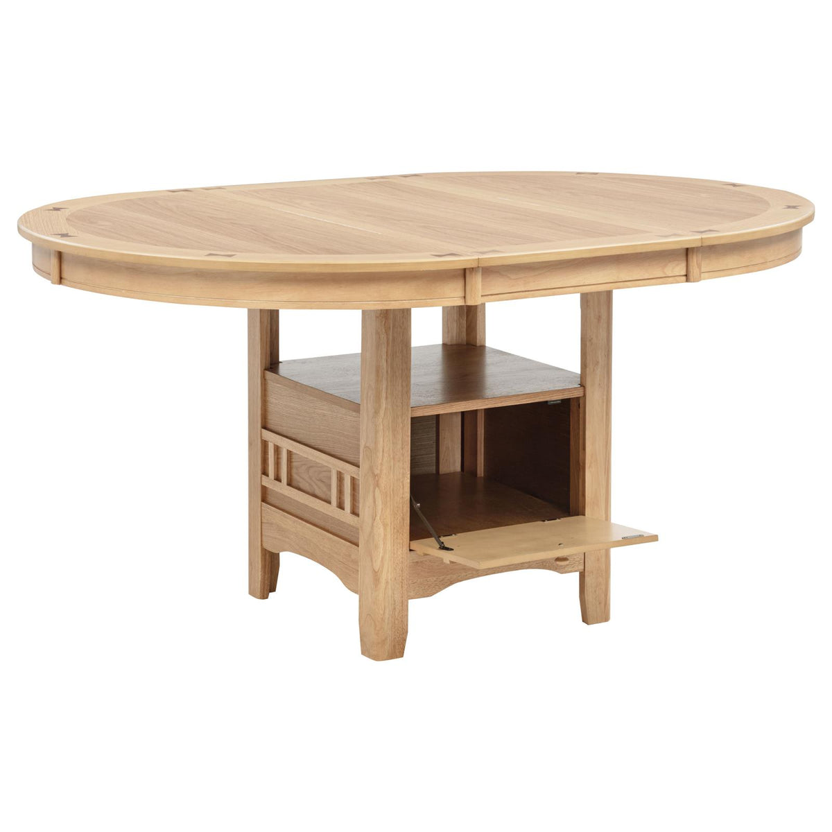 Lavon Oval Extension Leaf Dining Set Light Oak