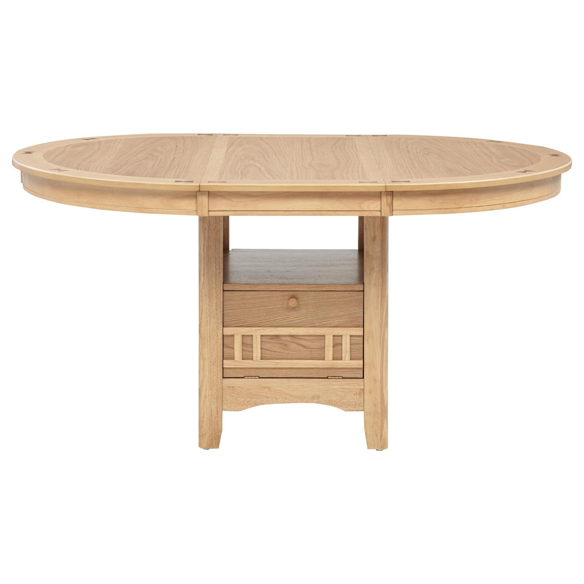 Lavon Oval Extension Leaf Dining Set Light Oak