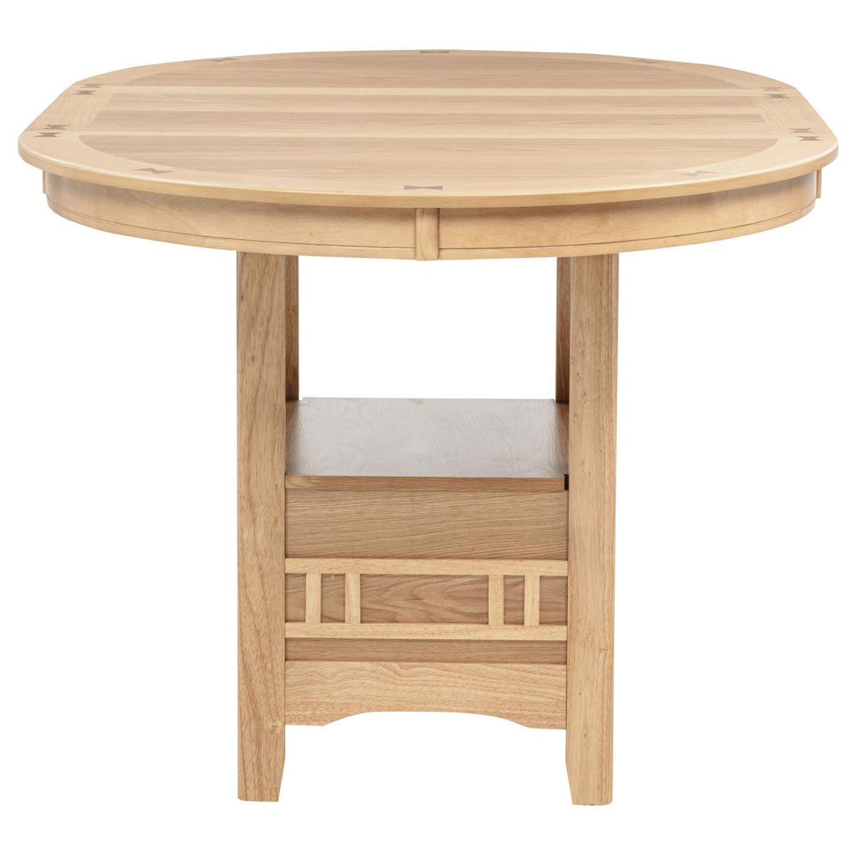 Lavon Oval Counter Height Extension Dining Set Light Oak